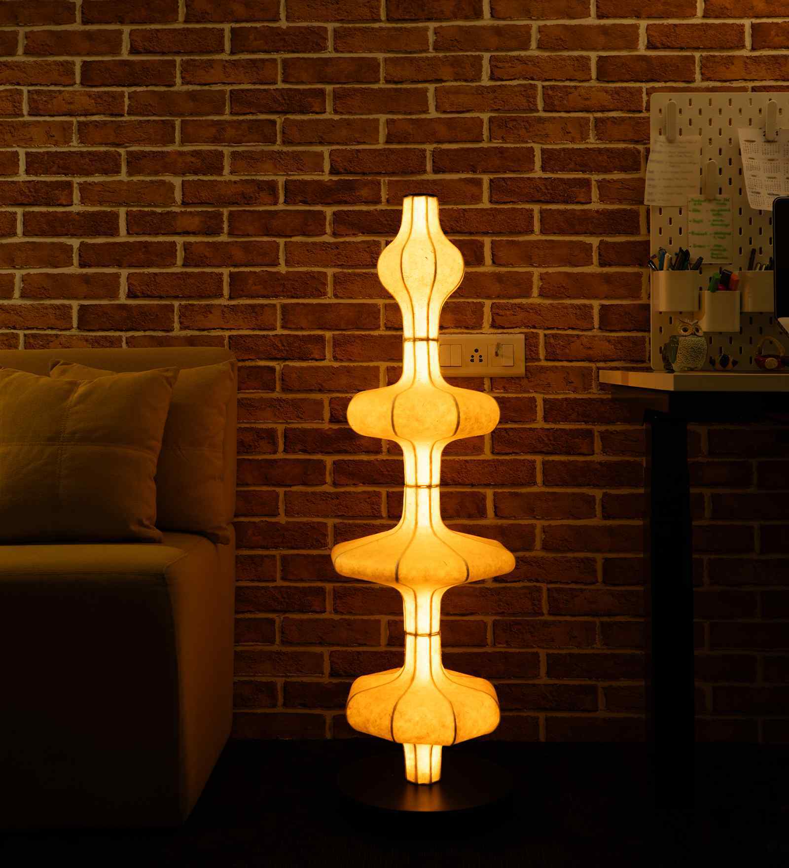 AUM-HIMALAYAN WHISPER COMPACT | Handcrafted Floor Lamp | E27 holder } with Bulb | RIPPL Lighting